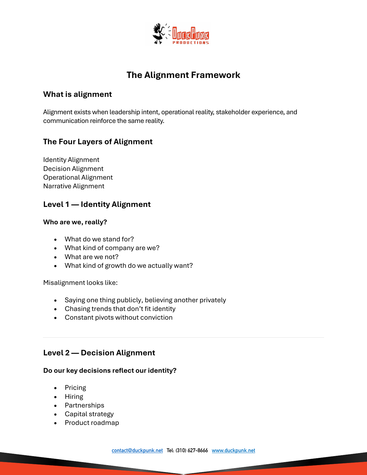 The Alignment Framework page 1