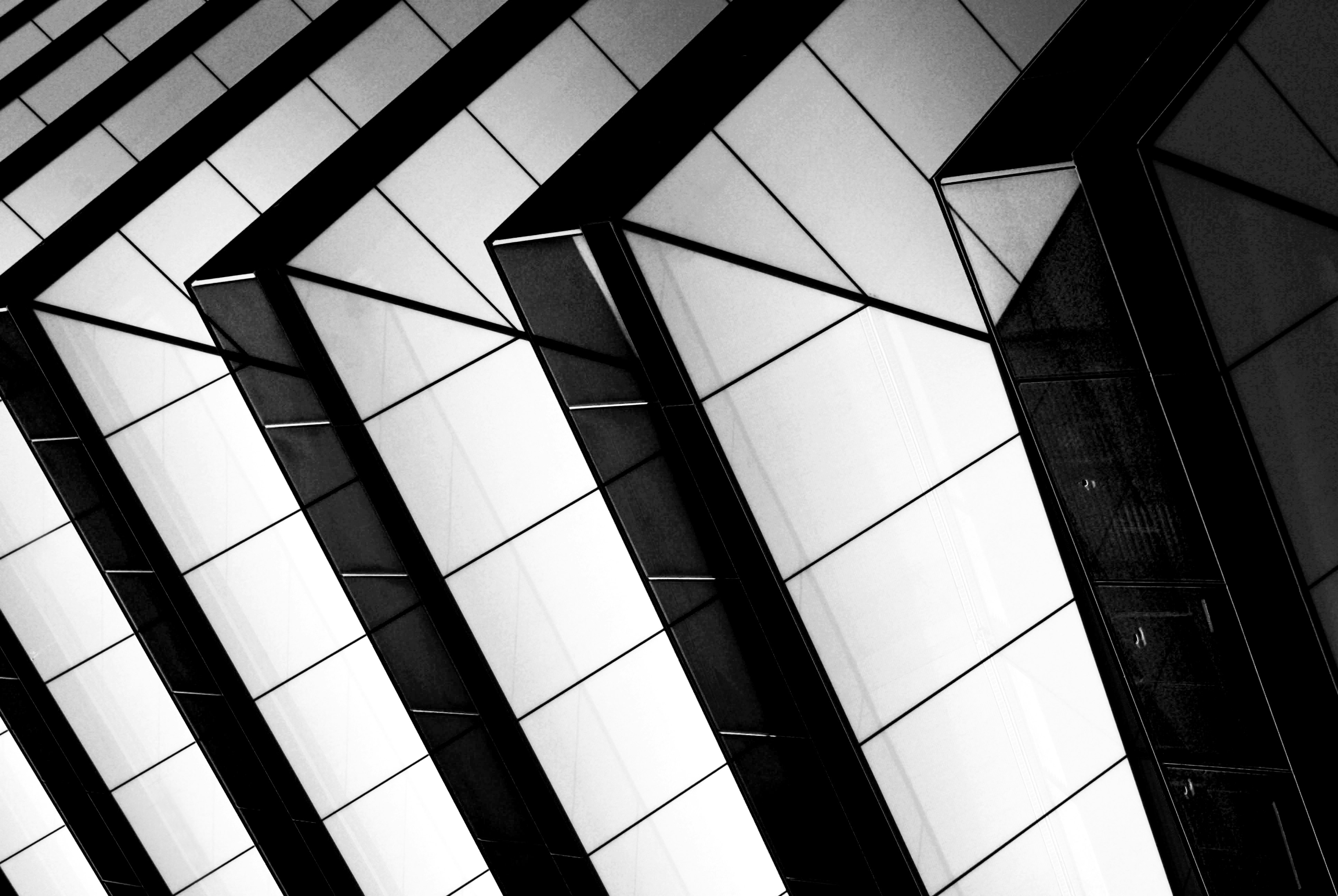 Abstract architectural structure representing alignment, order, and interconnected systems